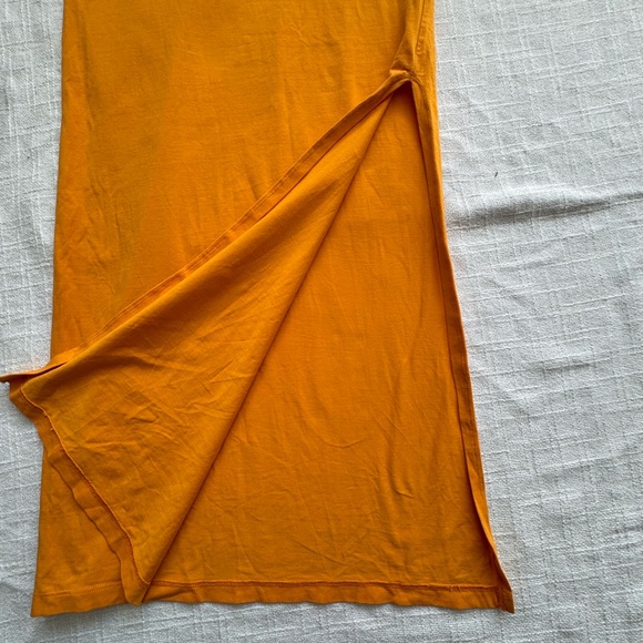 Apparis Sleeveless Tee Shirt Dress Slit Gold Yellow SZ XS - Picture 7 of 15